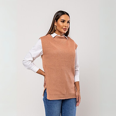 Colete Blusa Feminino Pulover Alongado: Elegância e Conforto