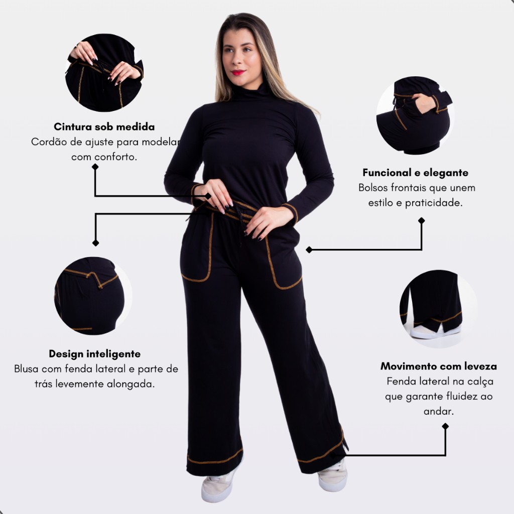 Conjunto Gola Alta: Elegância e Conforto