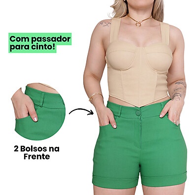 Shorts Bengaline Canelado: Elegância e Conforto!
