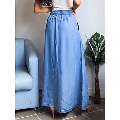 Saia Jeans Longa: Elegância e Conforto ✨