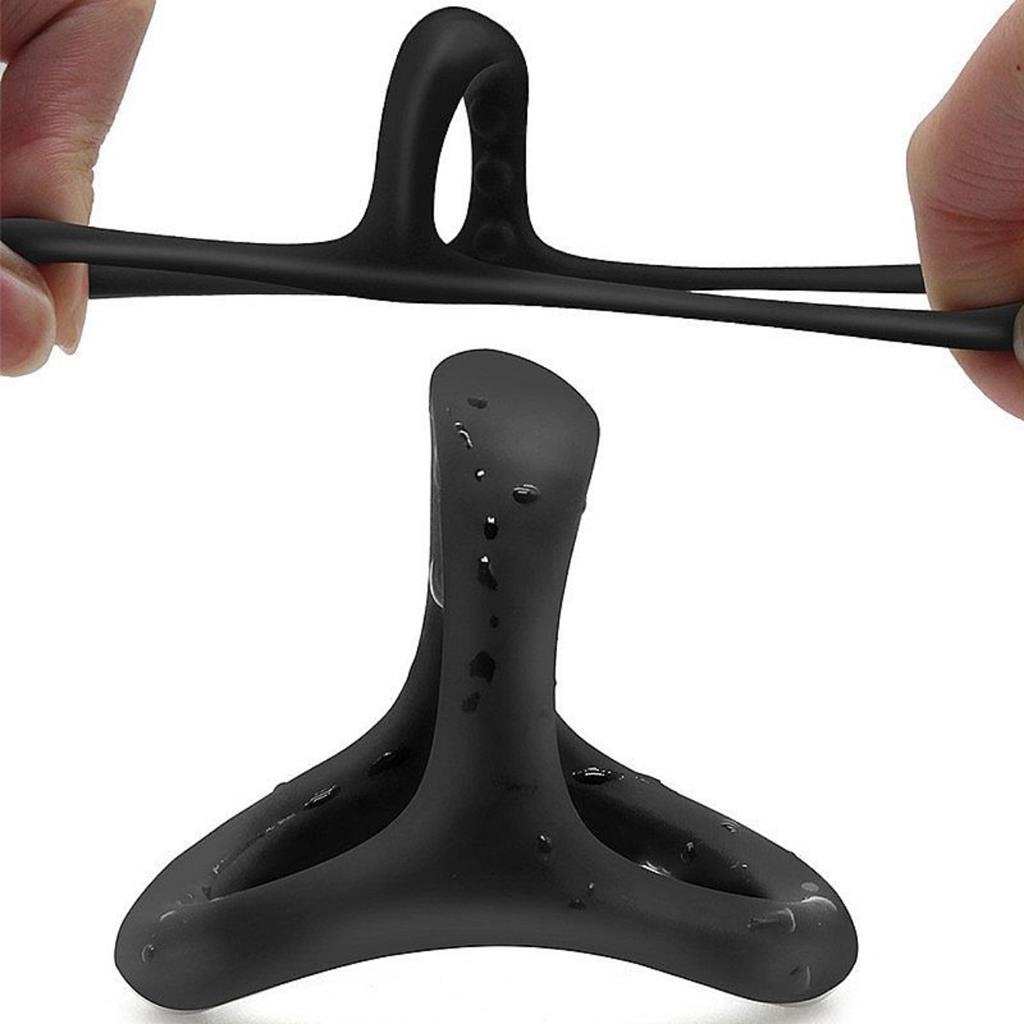 Anel Peniano Elástico de Silicone Preto: Prazer Intenso e Conforto