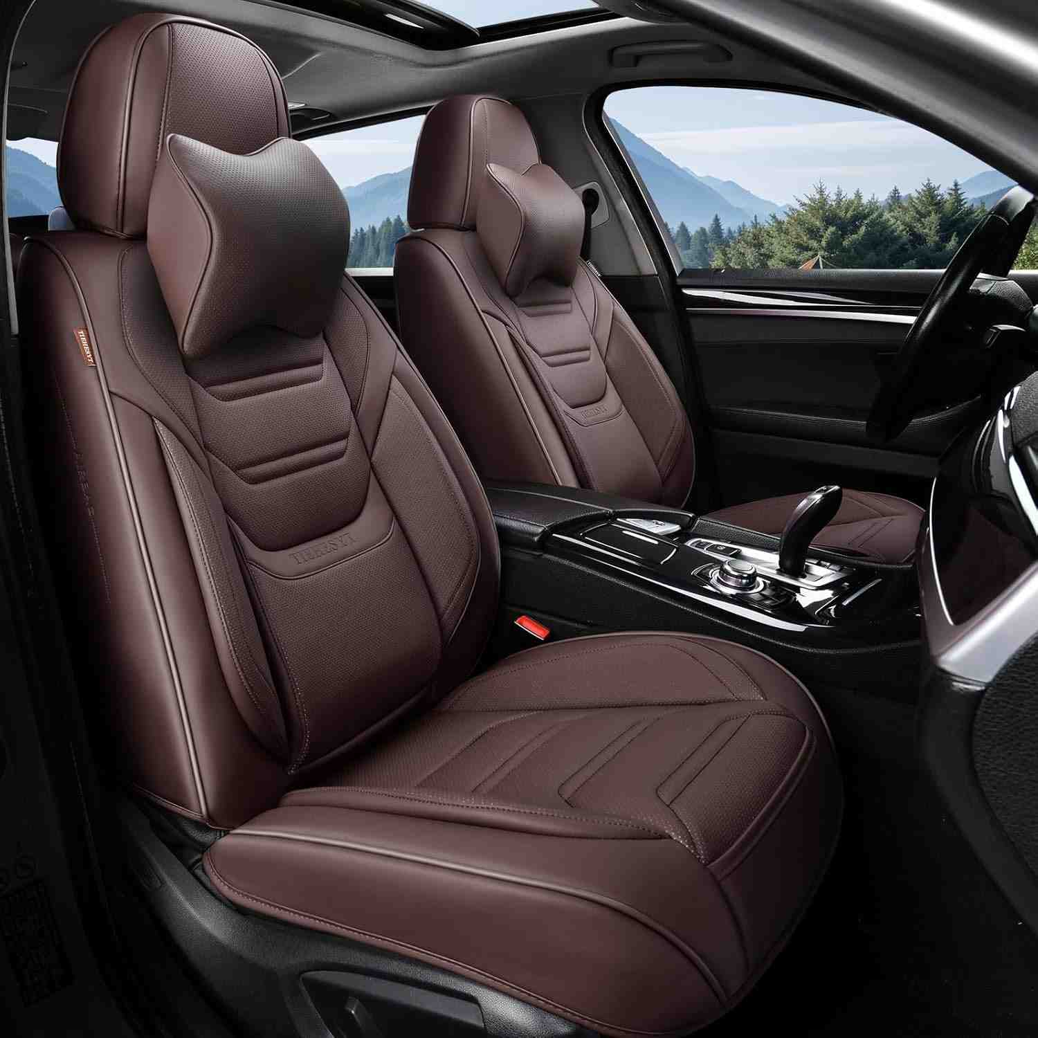 Capas de Assento de Carro em Couro Sintético Marrom: Conforto e Estilo Universal