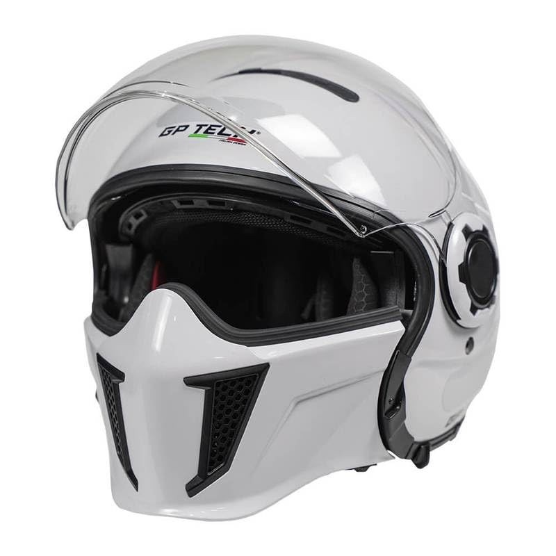 Capacete Moto GP Tech Zoom Branco: Estilo, Segurança e Conforto com Óculos Interno e Queixeira Removível