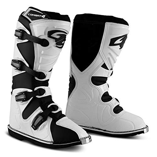 Bota Motocross Pro Tork Combat 4 Preto/Branco - Segurança e Conforto para Adultos (Tam. 44)