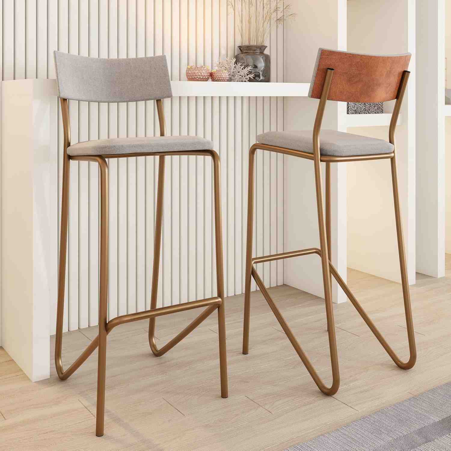 Kit 2 Banquetas Altas Rosê para Cozinha e Balcão | Design Moderno e Conforto