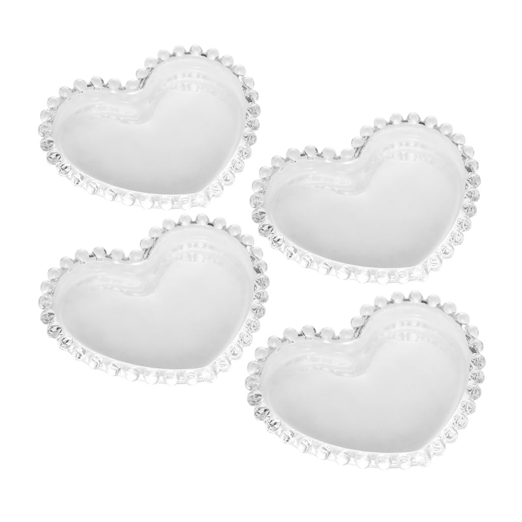 Conjunto 4 Pratos de Cristal Coração 13cm Wolff - Design Sofisticado para sua Mesa