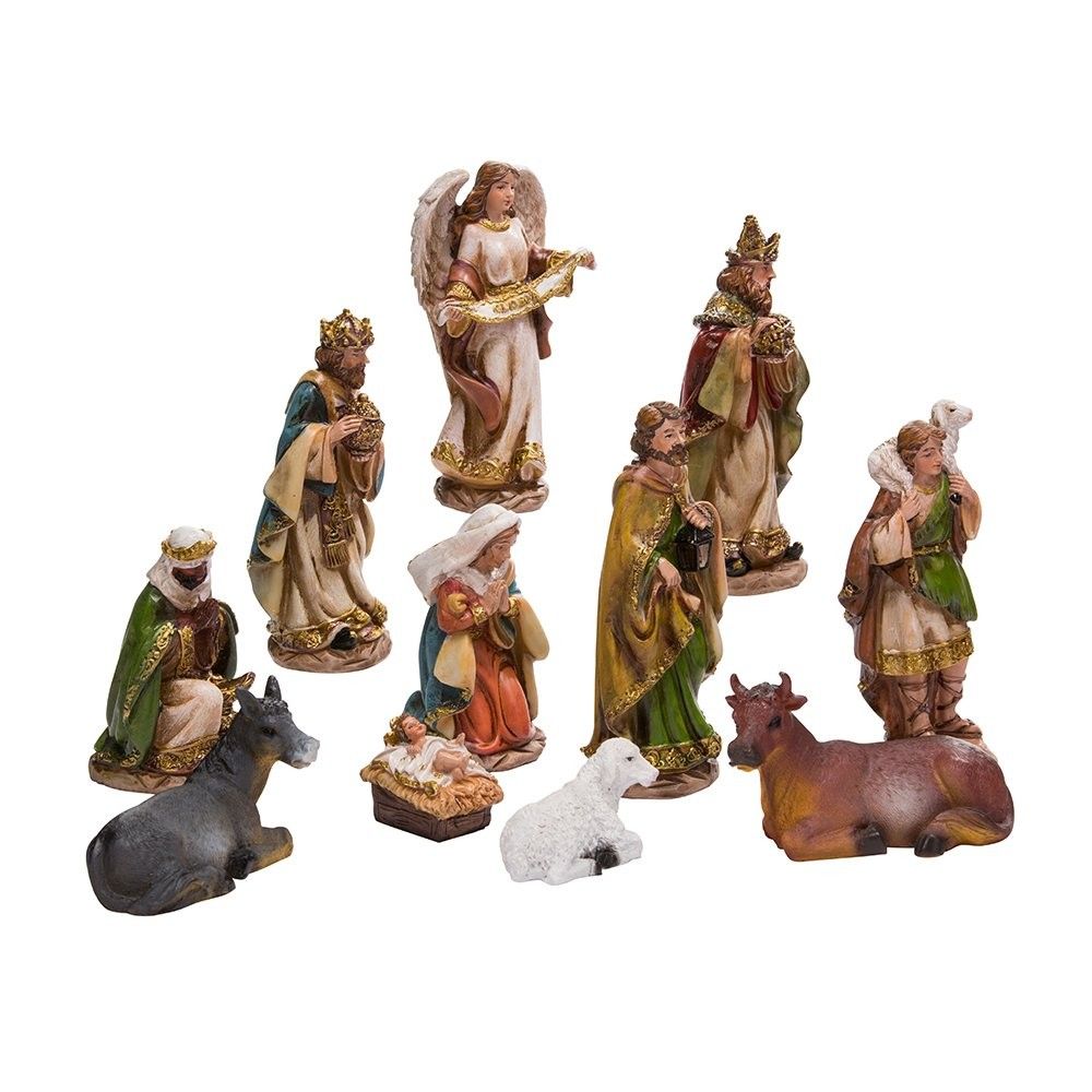 Conjunto de Presépio 15cm com 11 Bonecos Resina - Decoração Natalina Kurt Adler