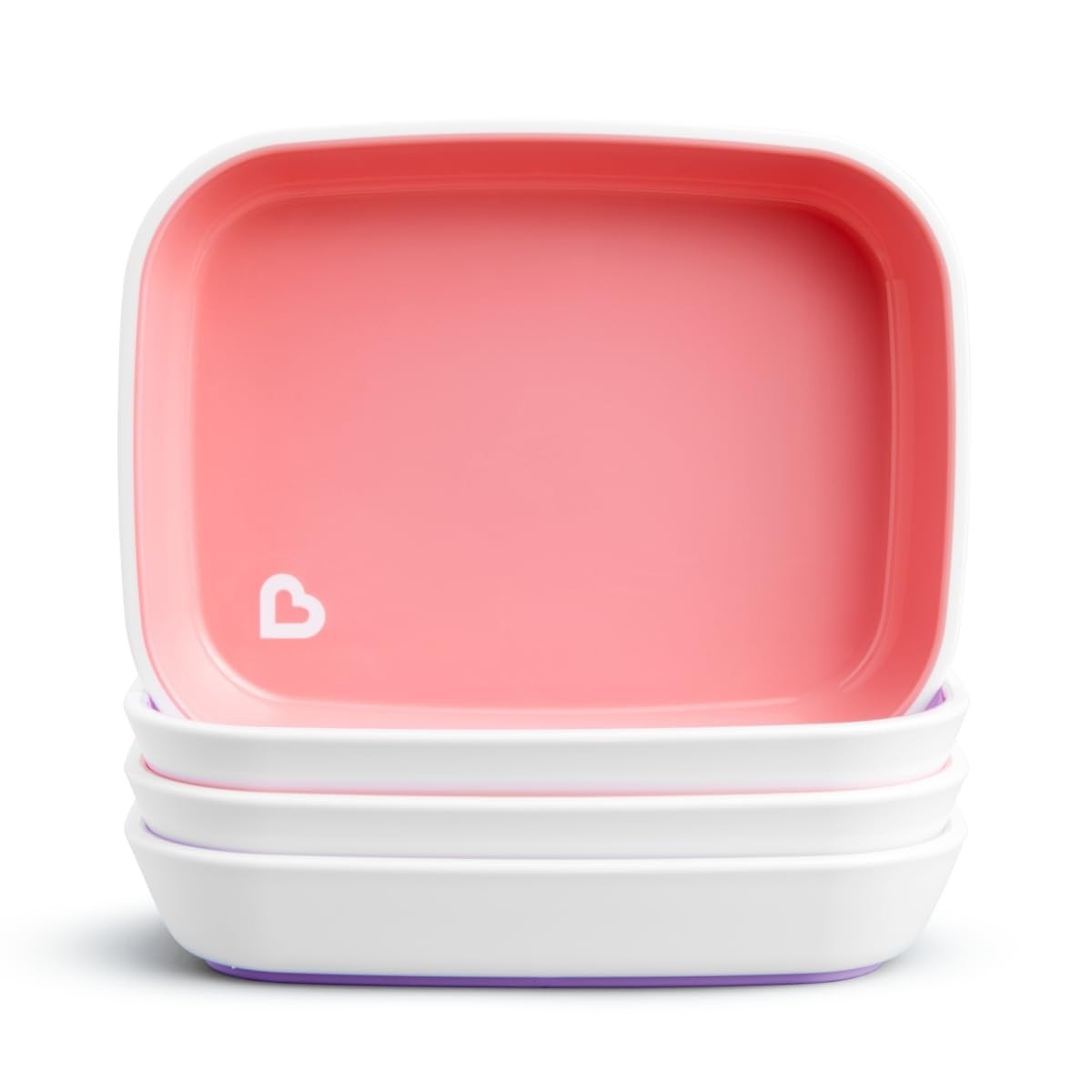 Conjunto de Pratos Infantil Munchkin Splash Rosa/Púrpura - 4 Peças com Design Antiderrapante