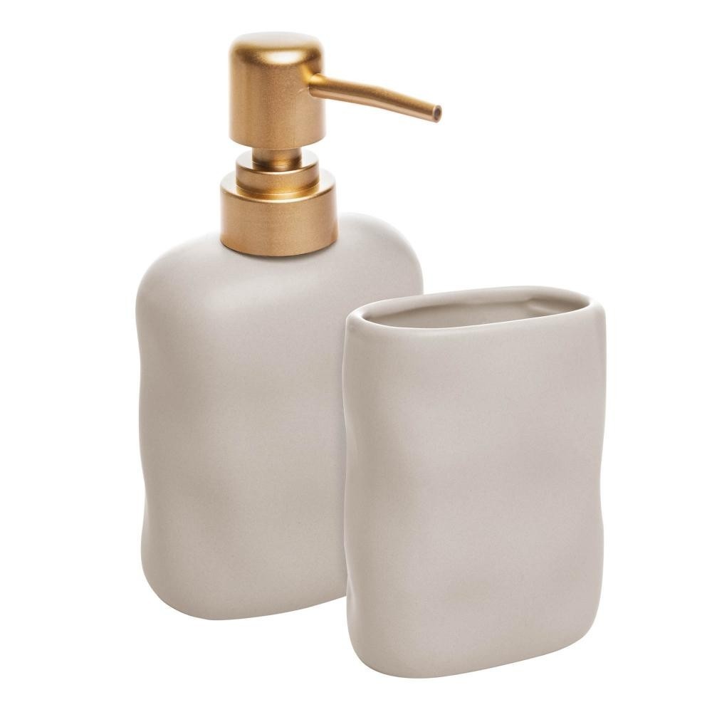 Conjunto Banheiro Wolff Organic: Elegância em Cerâmica Bege