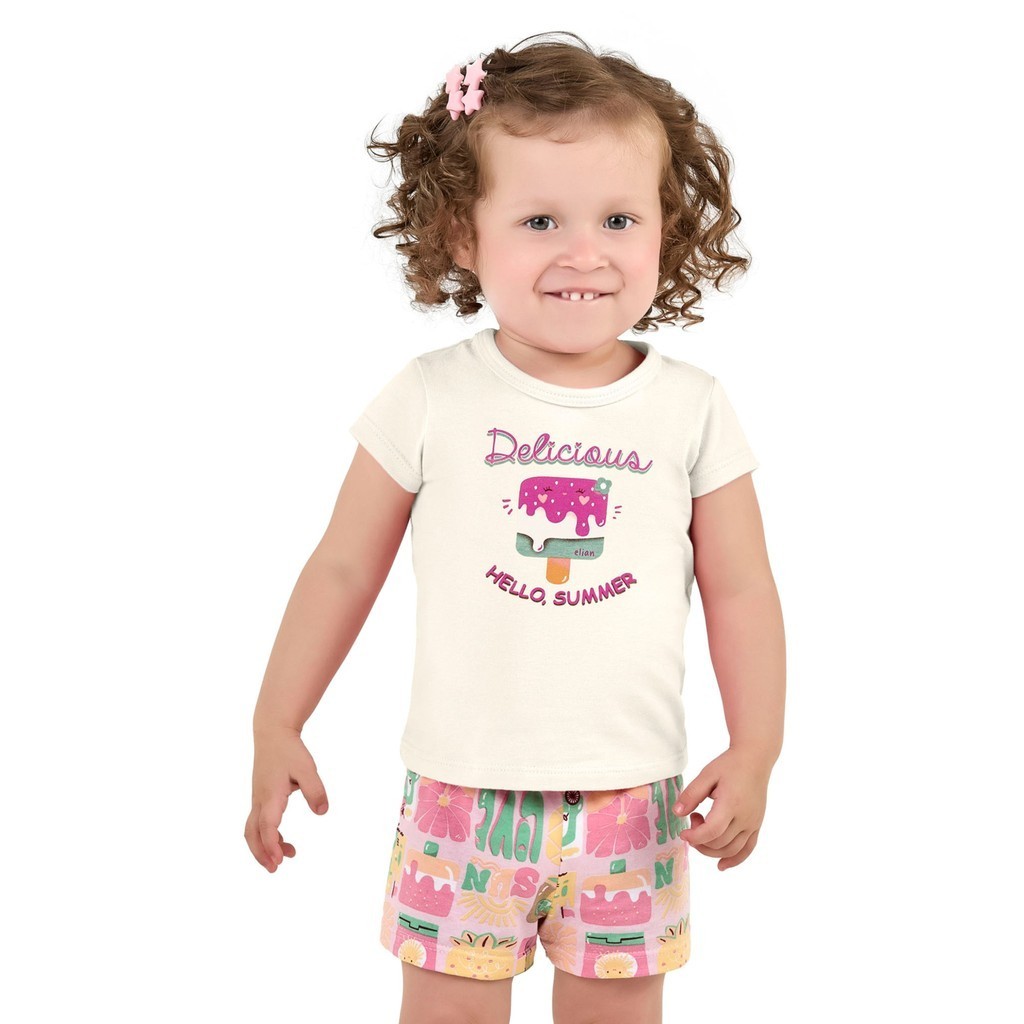 Conjunto Bebê Menina Elian: Sorvete Bege e Conforto!