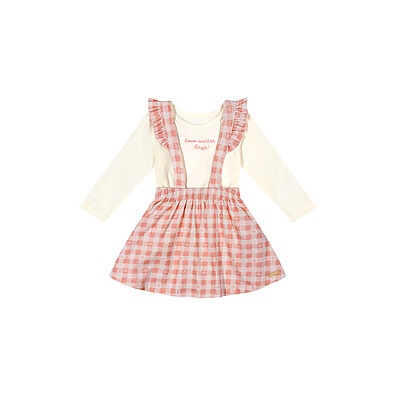 Conjunto Bebê Xadrez Rosa: Conforto e Estilo!
