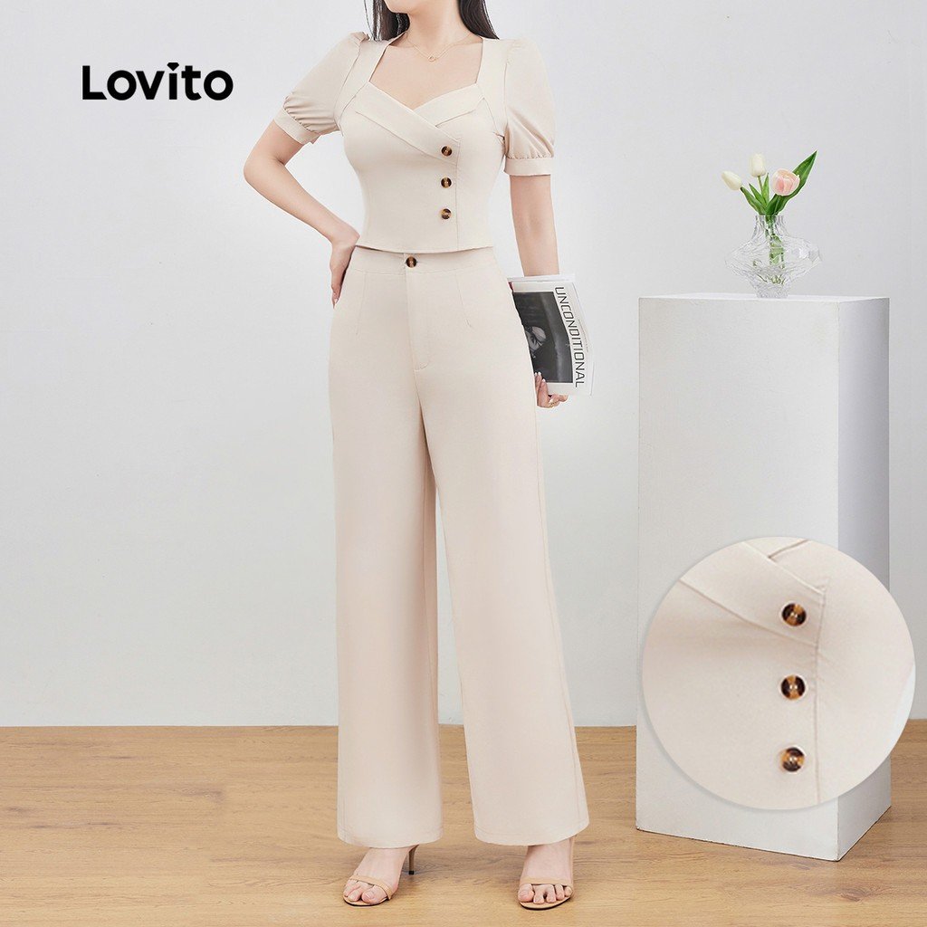 Conjunto Cáqui Lovito: Elegância e Conforto