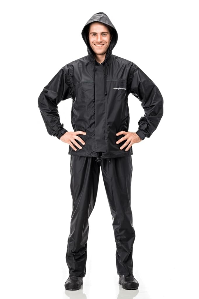 Capa de Chuva de Nylon com Capuz Pantaneiro 1001,Patagonia Conjunto de Chuva Unissex, Preto, Impermeável com Capuz, Jaqueta e Calça para Atividades ao Ar Livre. (BR, Alfa, GG, Regular, Regular)