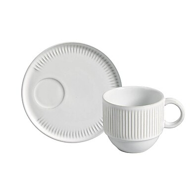 Conjunto com 6 Xícaras de Chá Empilhável New White – Elegância e Praticidade