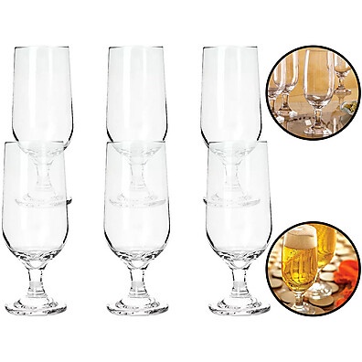 Conjunto de 6 Taças de Vidro 350ml Clink - Ideal para Chopp, Cerveja e Sucos