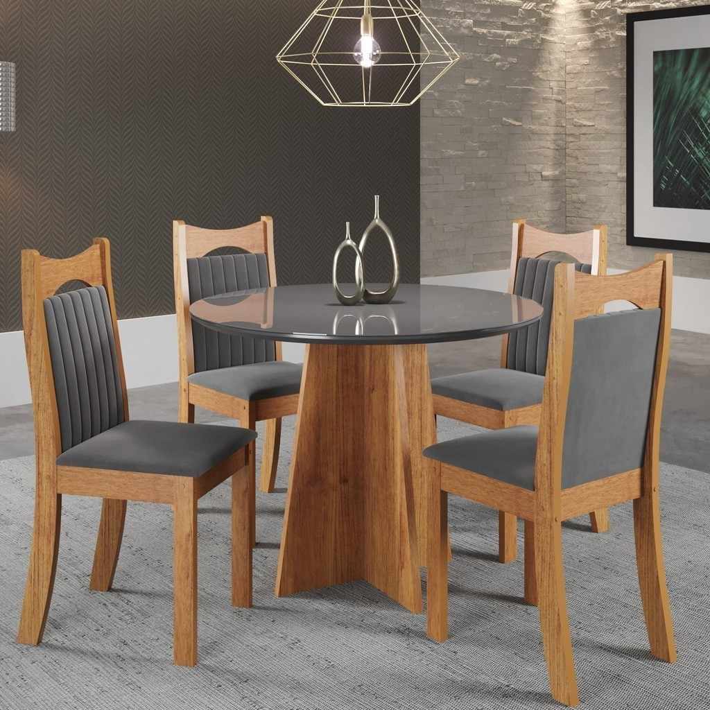 Conjunto de Jantar Redondo: Elegância para 4 Pessoas