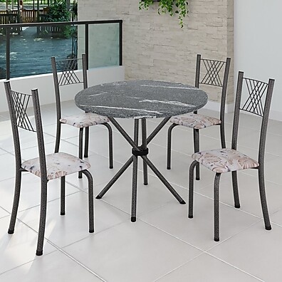 Conjunto de Jantar Redondo: Granito e Design!