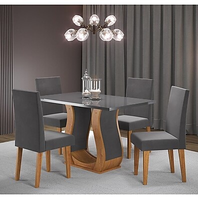 Conjunto de Jantar Vidro 120cm: Elegância e Conforto