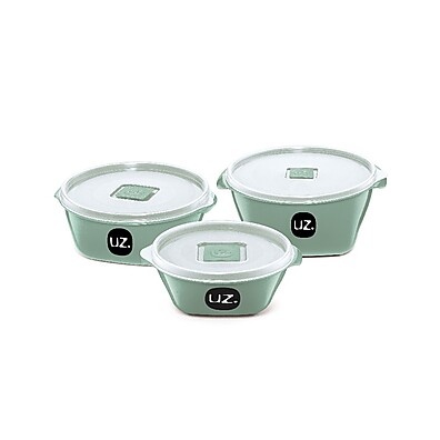 Conjunto de Potes UZ UZ1880-VEM 3 Peças Verde – Prático e Elegante