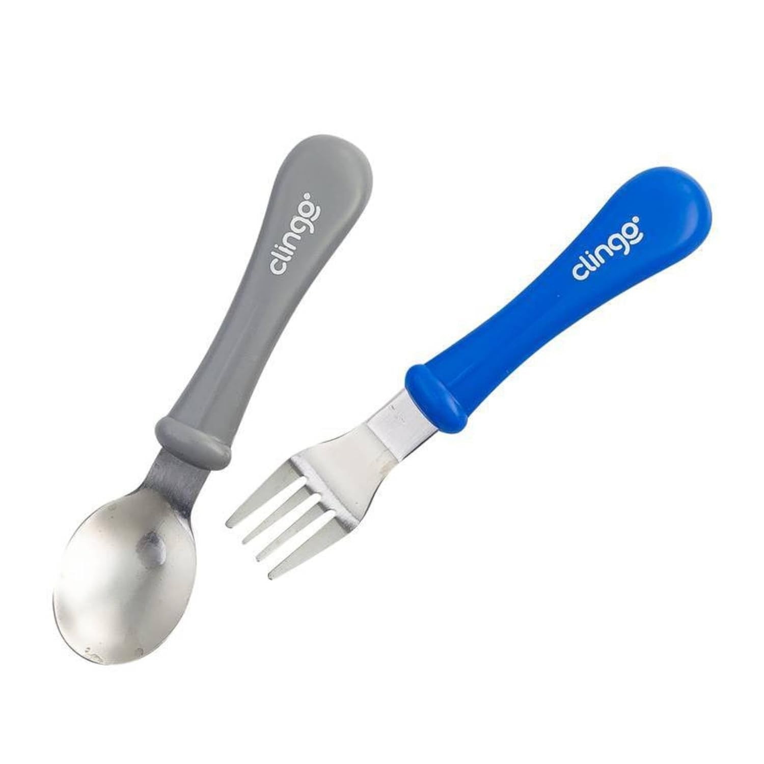 Conjunto de Colher e Garfo Infantil Clingo - Seguro, Anatômico e Livre de BPA