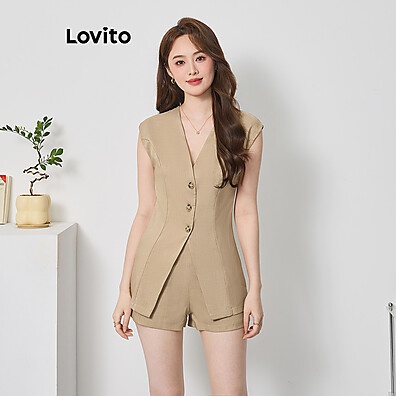 Conjunto Elegante com Shorts e Calça – Lovito L74ED221