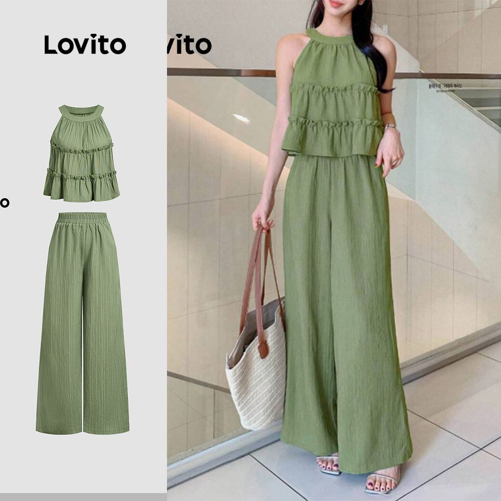 conjunto-elegante-lovito-com-babados-e-estampa-de-hortensia
