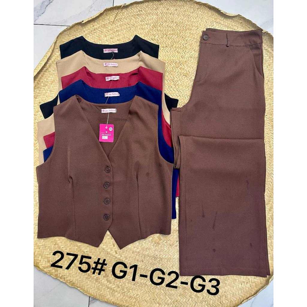 Conjunto Feminino Plus Size com Colete Alfaiataria e Calça Reta