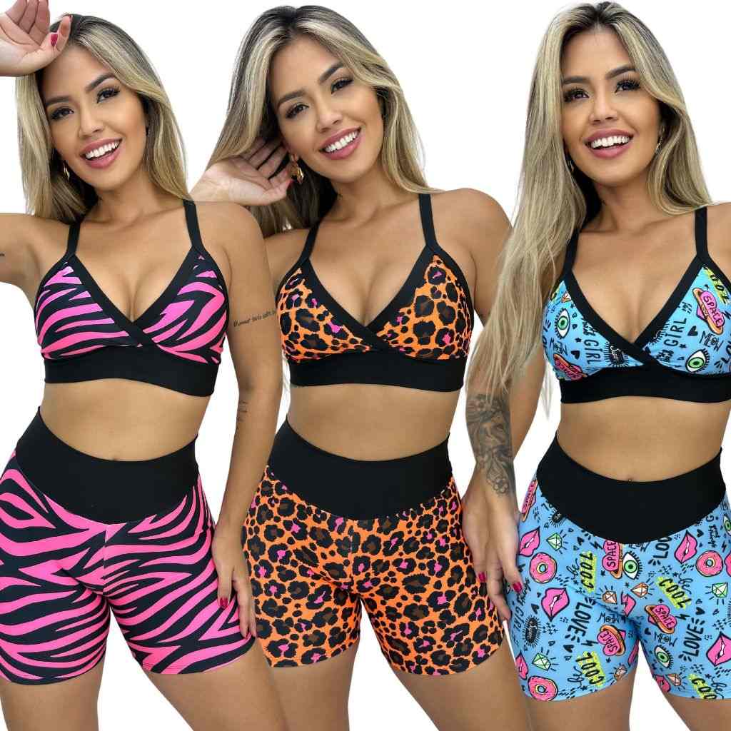 Conjunto Fitness Cós Alto Estampado: O Poder das Curvas