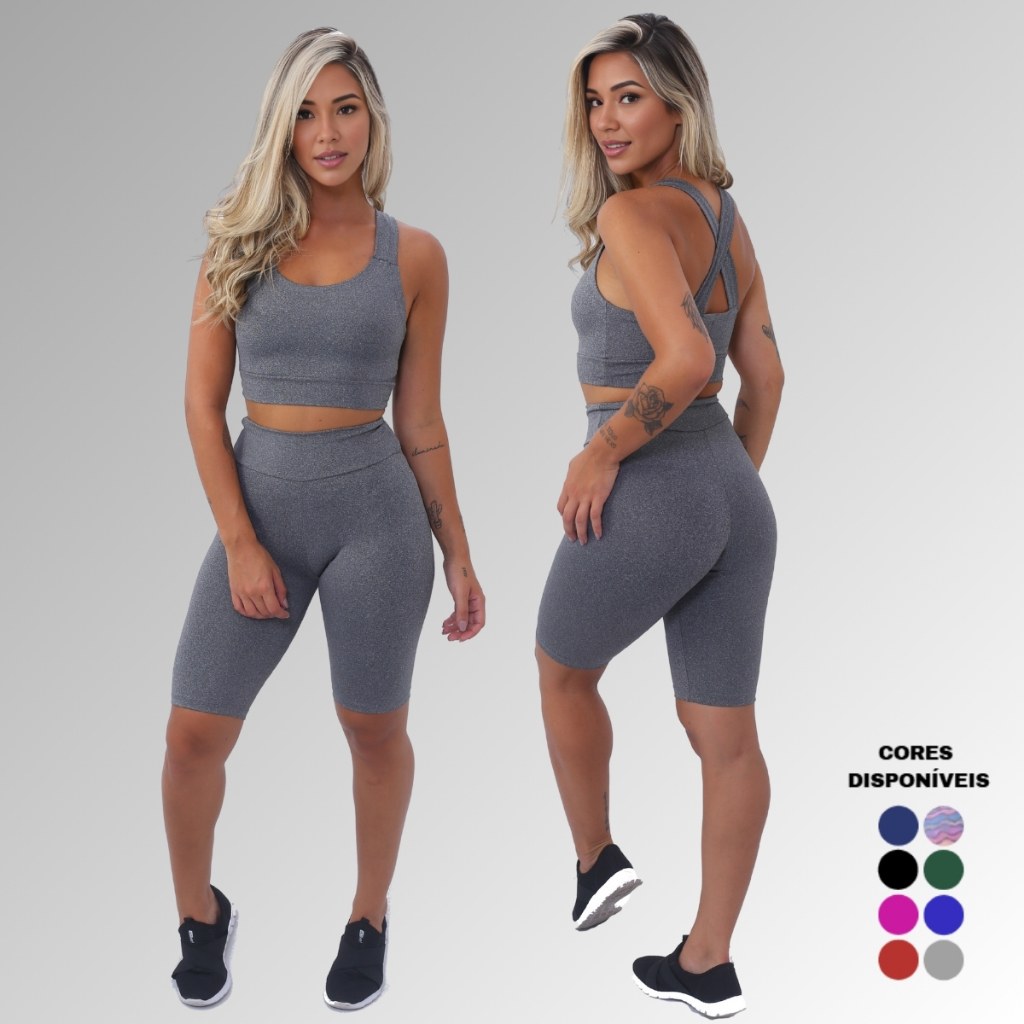 Conjunto Fitness Feminino Suplex A09: Conforto e Performance para Academia e Ginástica