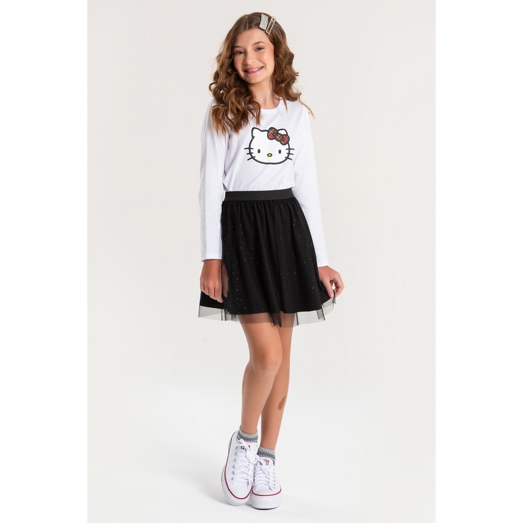 Conjunto Hello Kitty Xadrez: Estilo e Conforto!