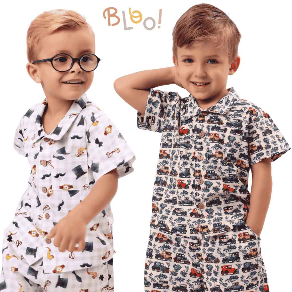Conjunto Infantil Camisa e Bermuda Estiloso e Confortável para Meninos - Mauricinho