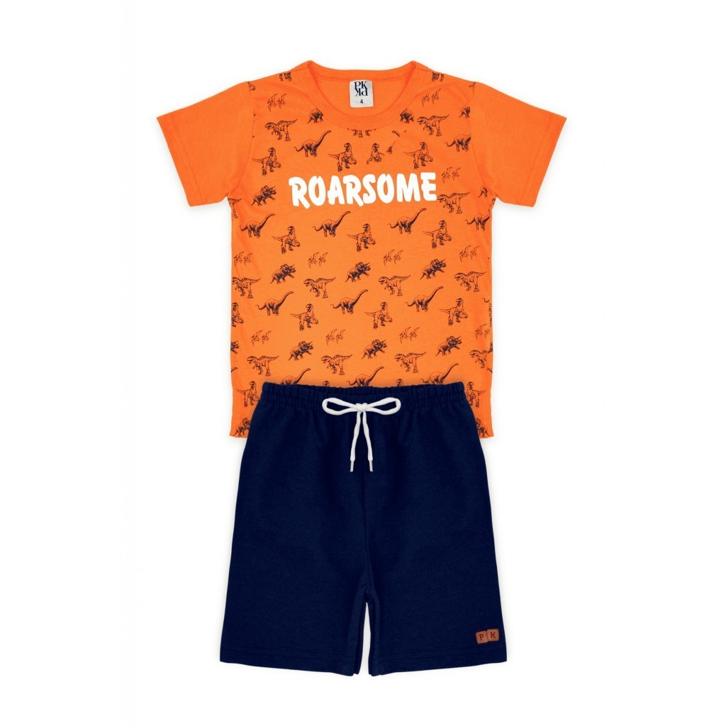 Conjunto Infantil Laranja Roar Some: Estilo e Conforto!