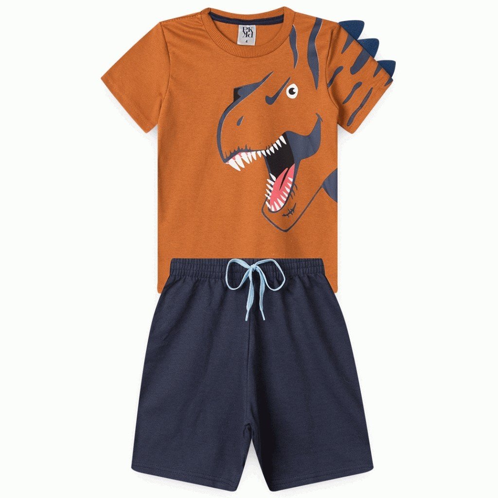 Conjunto Infantil Verão Savage Dino: Aventura e Estilo!
