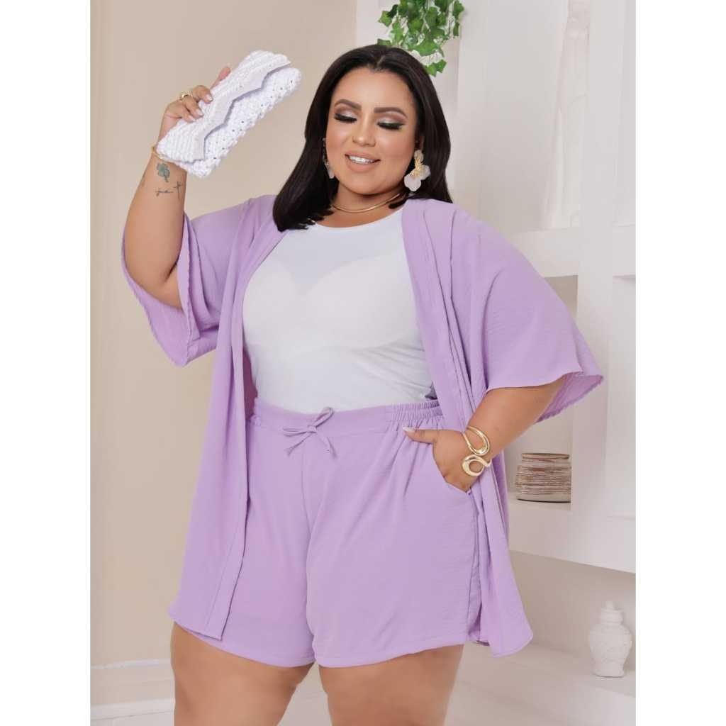 Conjunto Kimono e Shorts Plus Size: Conforto e Estilo
