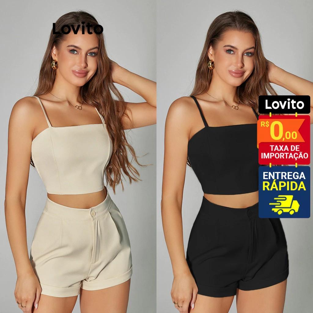 Conjunto Lovito: Top e Shorts Feminino Casual