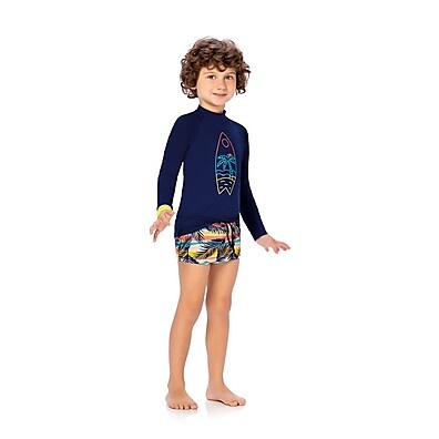 Conjunto Menino Praia UV Azul - Kamylus