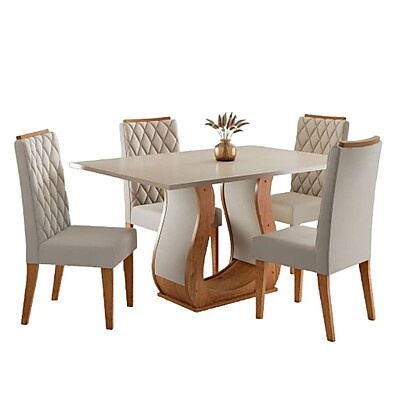 Conjunto Mesa 1,20m 4 Cadeiras Veneto Veludo – Elegância e Conforto