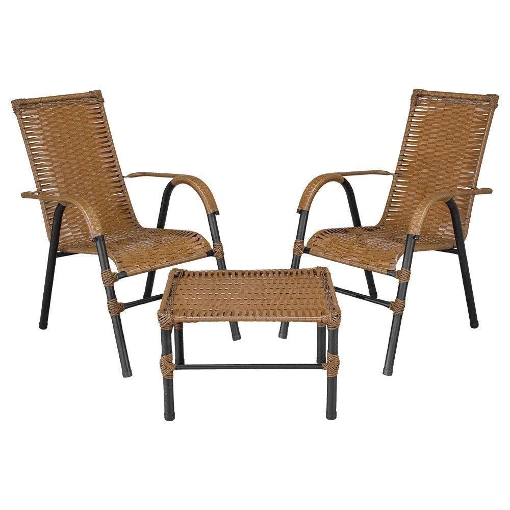 Conjunto Mesa e Cadeiras Externas Bela Caramelo