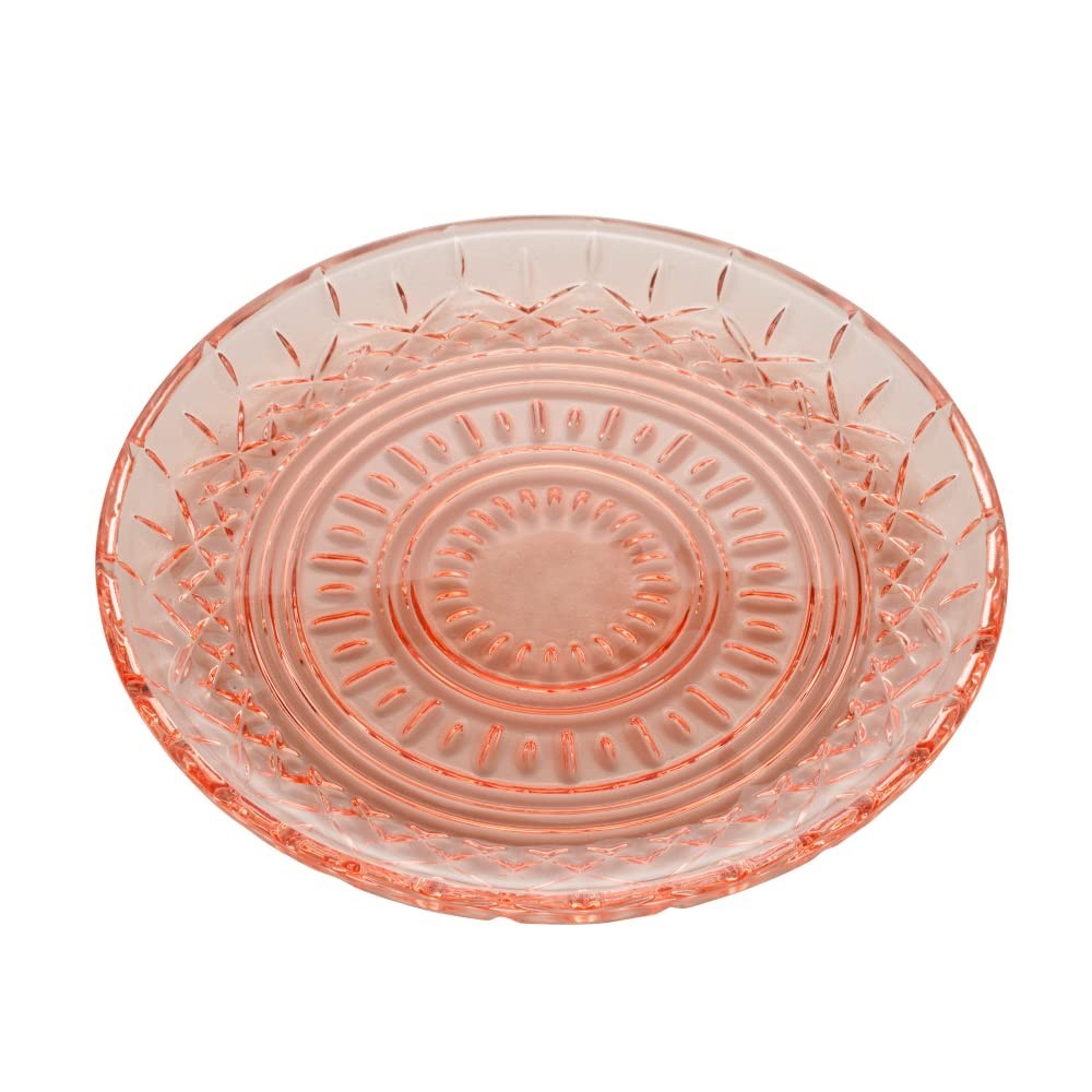 Conjunto de 6 Pratos de Cristal para Sobremesa Lys Rosa 20cm - Wolff