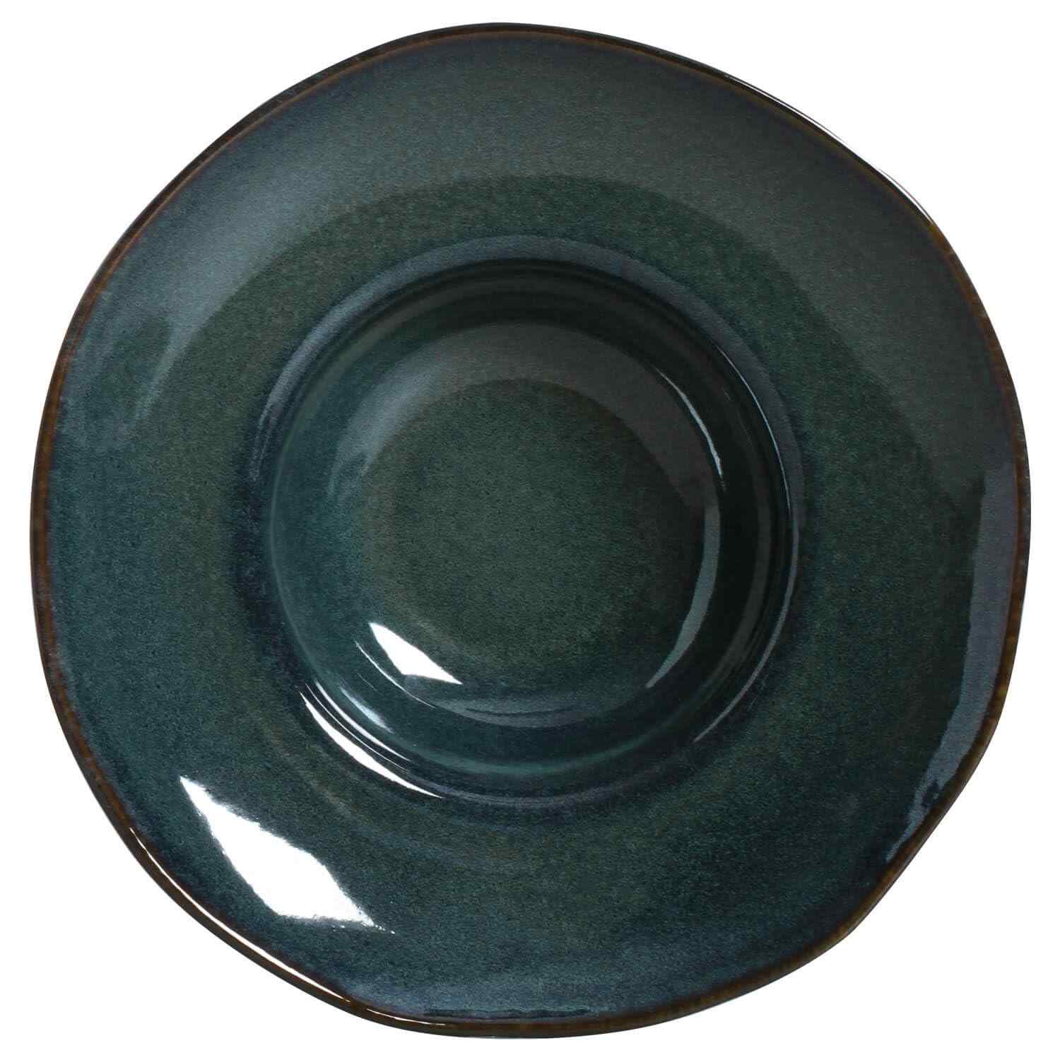 Conjunto com 4 Pratos de Massa Porto Brasil em Stoneware Orgânico Oceano - Design Artesanal e Resistente