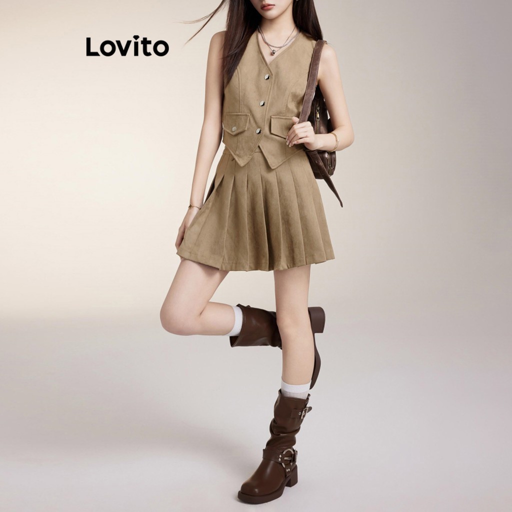 Conjunto Saia Plissada Lovito: Casual e Elegante