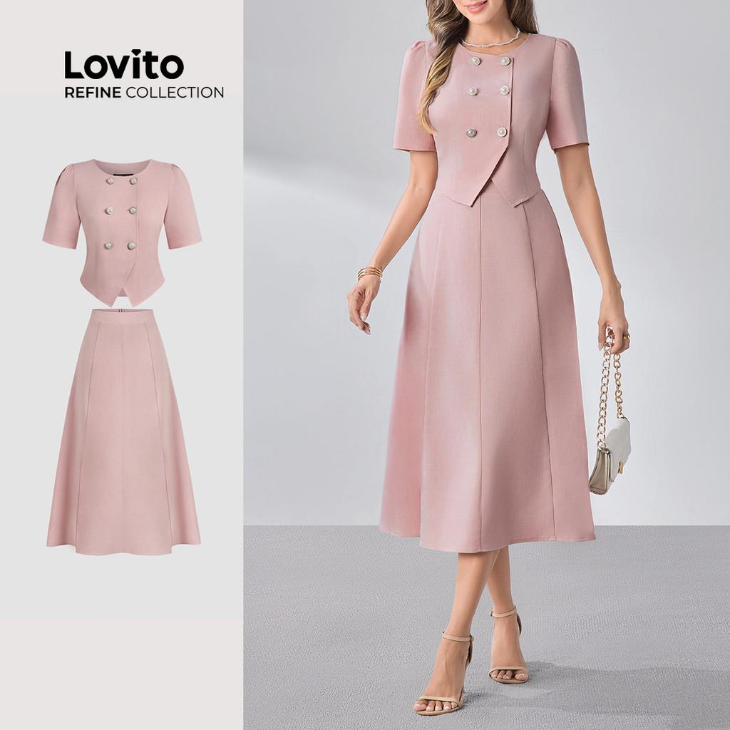 Conjunto Saia Rosa Elegante Lovito Refine