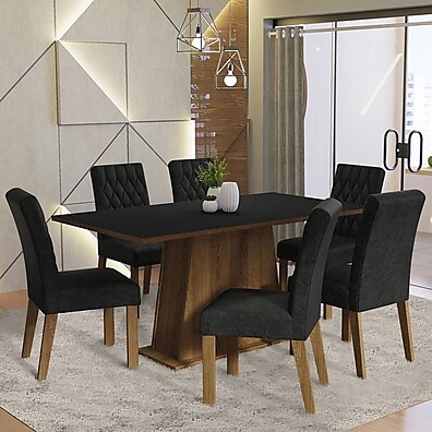 Conjunto Sala de Jantar Britney com 6 Cadeiras