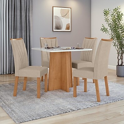 Conjunto Sala de Jantar Celebrare 90x90: Elegância e Conforto para Seu Ambiente