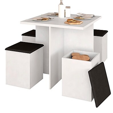 Conjunto Sala de Jantar com 4 Banquetas Berlim – Design Compacto e Moderno