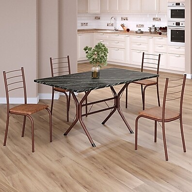 Conjunto Sala de Jantar com Mesa Retangular 120x75cm e 4 Cadeiras