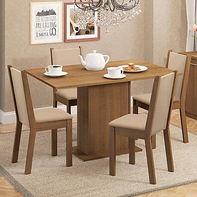 Conjunto Sala de Jantar Madesa Talita com 4 Cadeiras