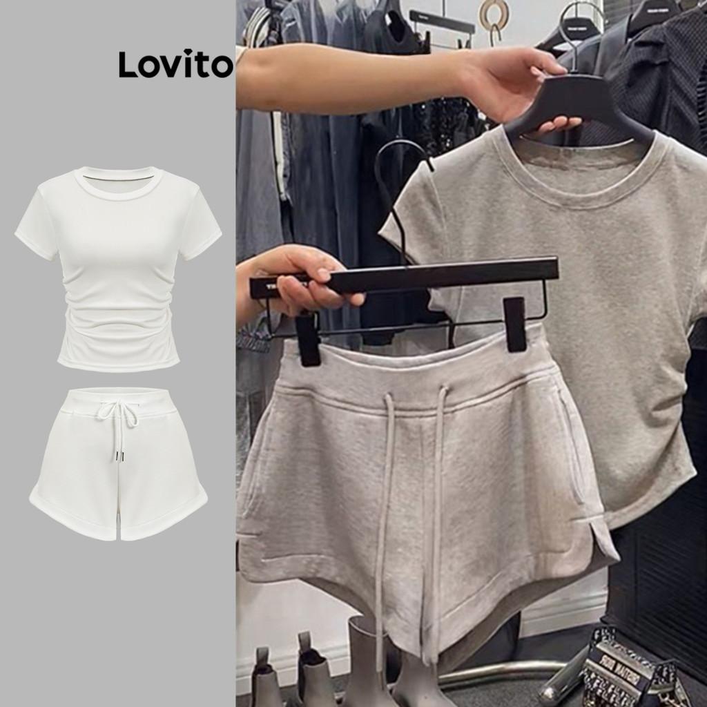 Conjuntos Lovito: Shorts e Calças Casuais Femininas