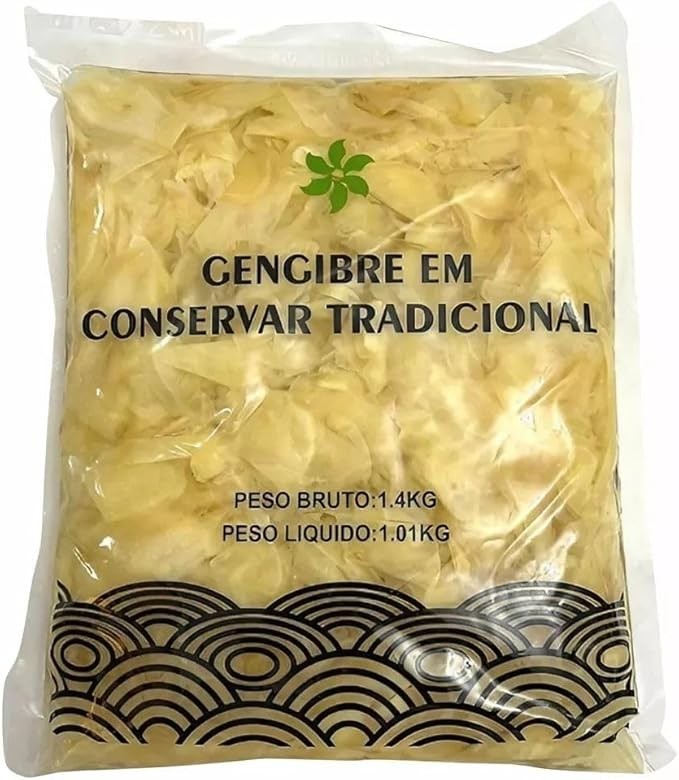 Gengibre Em Conserva Fatiado Japonês Sushi Ganesh 1kg