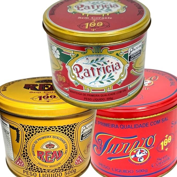 COMBO 3 Manteigas - REAL - PATRICIA - TURVO - Latas 500g - Sem conservantes - 100 Anos Tradição artesanal interior mineiro
